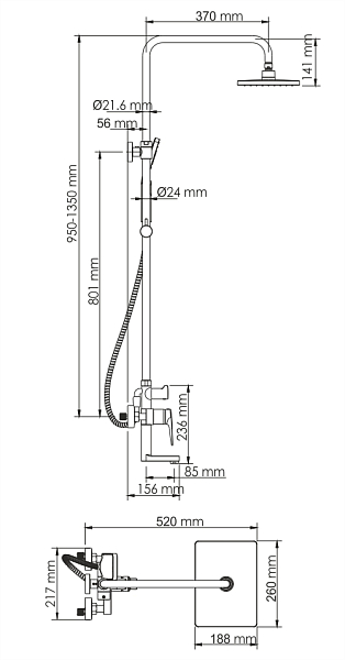 Душевая стойка Wasserkraft Wiese A18401 , изображение 10
