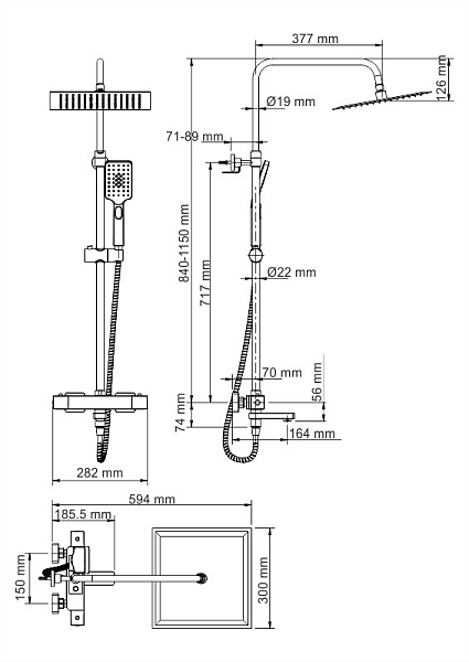 Душевая стойка Wasserkraft A19901 Thermo , изображение 6