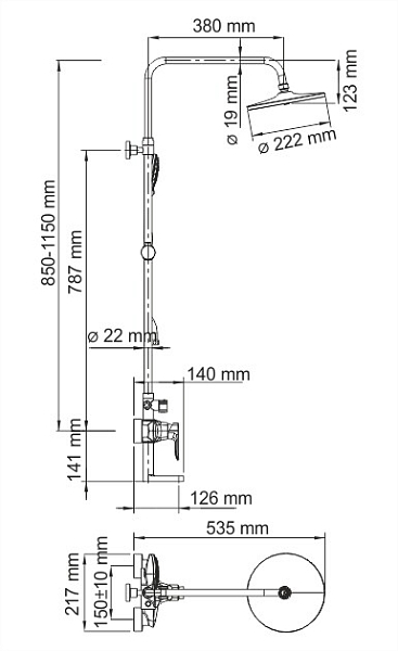 Душевая стойка Wasserkraft A16601 , изображение 11