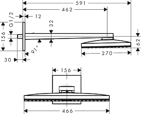 Фото Верхний душ Hansgrohe Rainmaker Select 24003600