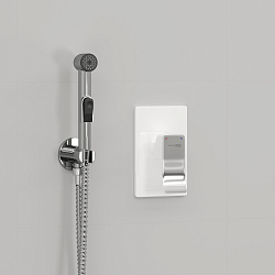 Фото Гигиенический душ Wasserkraft Aller A010657WHITE со смесителем, с внутренней частью