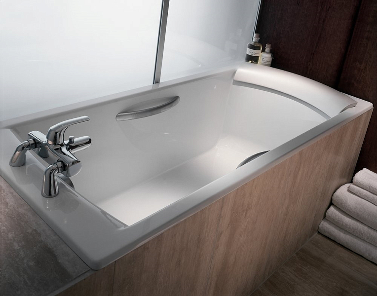 Чугунная ванна Jacob Delafon Biove 170х75 с отверстиями для ручек , изображение 2