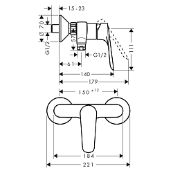 Фото Смеситель Hansgrohe Logis E 71602000 для душа