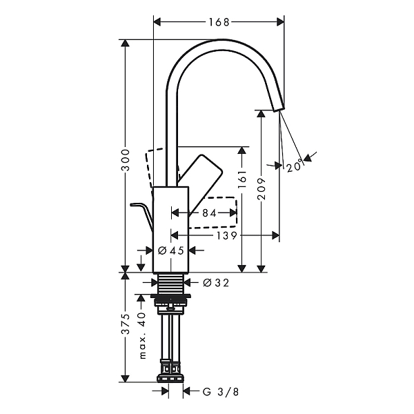 Смеситель Hansgrohe Vivenis 75030700 для раковины , изображение 3