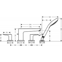 Фото Смеситель Hansgrohe Talis E 71748990 на борт ванны