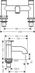 Фото Смеситель Hansgrohe Vernis Blend 71442670 на борт ванны