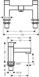 Фото Смеситель Hansgrohe Vernis Shape 71452000 на борт ванны