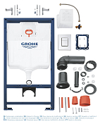 Система инсталляции для унитазов Grohe Rapid SL 38772001 3 в 1 с кнопкой смыва , изображение 34