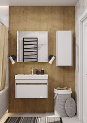 Фото Шкаф Aquaton Марти белый, дуб эндгрейн