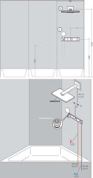 Термостат Hansgrohe RainSelect 15355400 для душа , изображение 4