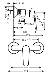 Фото Смеситель Hansgrohe Logis E 71610000 для душа
