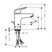 Смеситель Hansgrohe Logis 71102000 для раковины , изображение 2