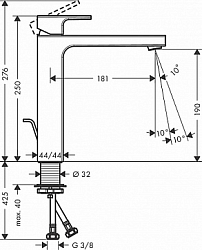 Фото Смеситель Hansgrohe Vernis Shape 71562670 для раковины