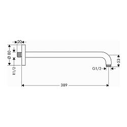 Фото Кронштейн для верхнего душа Hansgrohe 27413340
