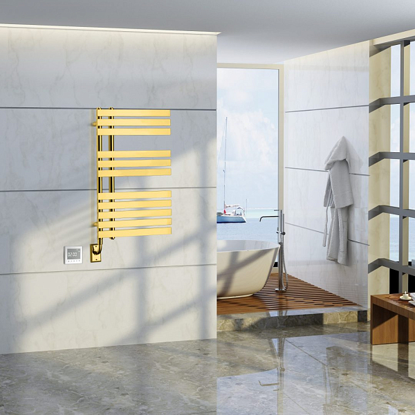 Полотенцесушитель электрический Boheme Venturo 50x90 золото , изображение 2
