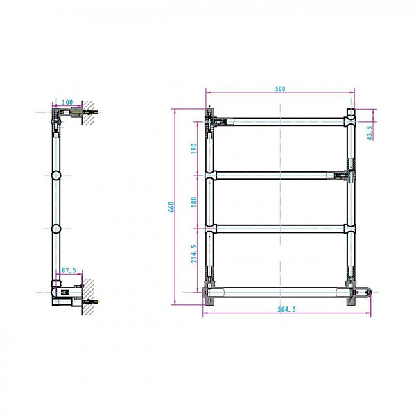 Полотенцесушитель электрический Boheme Medici 50x80 бронза , изображение 2