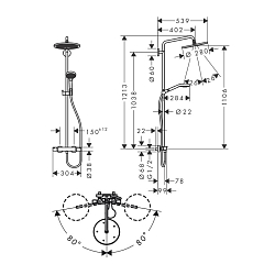 Фото Душевая стойка Hansgrohe Croma Select S 26890990