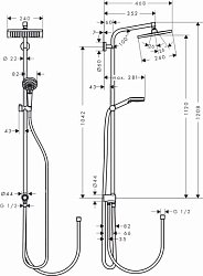 Фото Душевая стойка Hansgrohe Crometta E EcoSmart 27289000