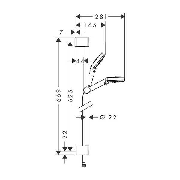 Душевой гарнитур Hansgrohe Crometta 26532400 , изображение 5
