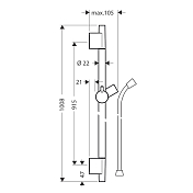 Изображение Душевая штанга Hansgrohe Unica 28631990 Душевая штанга Hansgrohe Unica 28631990 , изображение 3