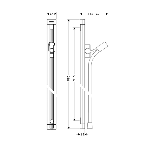 Душевая штанга Hansgrohe Unica 27636000 , изображение 4