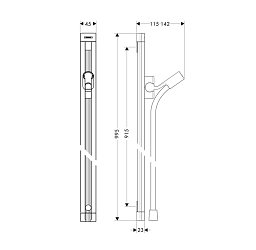 Фото Душевая штанга Hansgrohe Unica 27636000