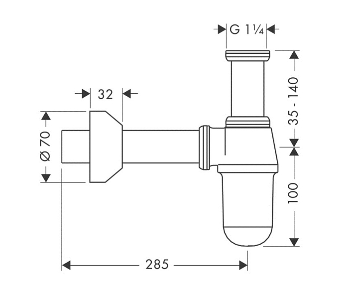 Сифон для раковины Hansgrohe 52010000 , изображение 5