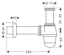 Сифон для биде Hansgrohe 55213000 , изображение 3