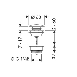 Фото Донный клапан Hansgrohe 50100990 для раковины
