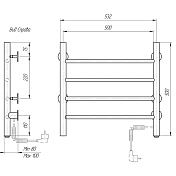 Полотенцесушитель электрический Domoterm Классик 50x50 R , изображение 4