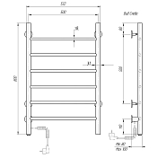 Изображение Полотенцесушитель электрический Domoterm Классик 50x80 L Полотенцесушитель электрический Domoterm Классик 50x80 L , изображение 4