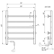 Полотенцесушитель электрический Domoterm Аврора 50x60 L , изображение 4