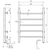 Полотенцесушитель электрический Domoterm Аврора 50x70 R , изображение 3