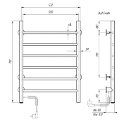 Полотенцесушитель электрический Domoterm Аврора П6 50x70 L , изображение 4