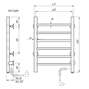 Полотенцесушитель электрический Domoterm Аврора 40x60 R , изображение 4