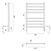 Изображение Полотенцесушитель электрический Domoterm Квадро П8 50x80 R Полотенцесушитель электрический Domoterm Квадро П8 50x80 R , изображение 4