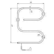 Полотенцесушитель электрический Domoterm E-образный 50x65 L , изображение 3