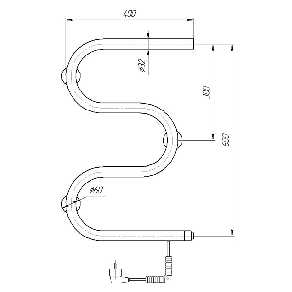 Полотенцесушитель электрический Domoterm М-образный 40x60 R , изображение 4
