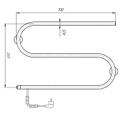 Полотенцесушитель электрический Domoterm S-образный 70x40 L , изображение 4