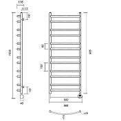 Полотенцесушитель электрический Domoterm Калипсо П12 50x100 R , изображение 3