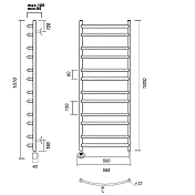 Изображение Полотенцесушитель электрический Domoterm Калипсо 50x100 L Полотенцесушитель электрический Domoterm Калипсо 50x100 L , изображение 3