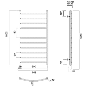 Полотенцесушитель электрический Domoterm Калипсо 50x100 L хром , изображение 4