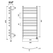 Изображение Полотенцесушитель электрический Domoterm Калипсо 50x80 R черный Полотенцесушитель электрический Domoterm Калипсо 50x80 R черный , изображение 4
