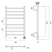Полотенцесушитель электрический Domoterm Медея 40х80 R , изображение 4