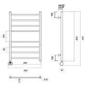 Изображение Полотенцесушитель электрический Domoterm Медея 40x80 L Полотенцесушитель электрический Domoterm Медея 40x80 L , изображение 4