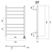 Изображение Полотенцесушитель электрический Domoterm Медея 50x80 R хром Полотенцесушитель электрический Domoterm Медея 50x80 R хром , изображение 4