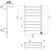 Изображение Полотенцесушитель электрический Domoterm Медея 50x80 R с полкой Полотенцесушитель электрический Domoterm Медея 50x80 R с полкой , изображение 3