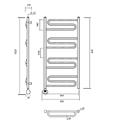 Полотенцесушитель электрический Domoterm Офелия П12 50х100 L , изображение 2