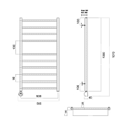 Полотенцесушитель электрический Domoterm Квадро П10 50x100 L хром , изображение 3