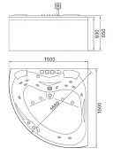 Изображение Акриловая ванна Orans 6012X00 150x150 Акриловая ванна Orans 6012X00 150x150 , изображение 2